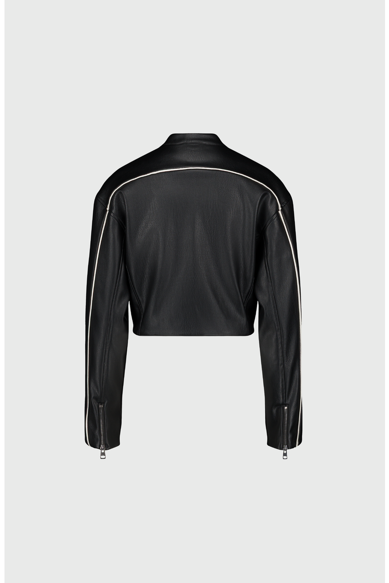 Calix Biker Jacket, Alternate, color, Black / White