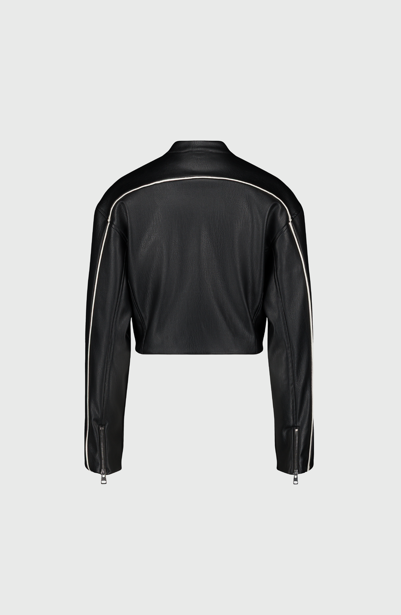 SAEMDI Calix Biker Jacket, Alternate, color, Black / White