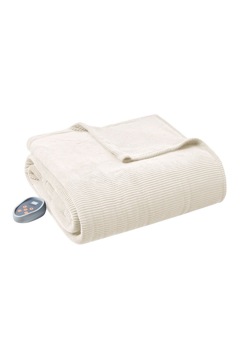 Electric Micro Fleece Heated Blanket, Main, color, IVORY