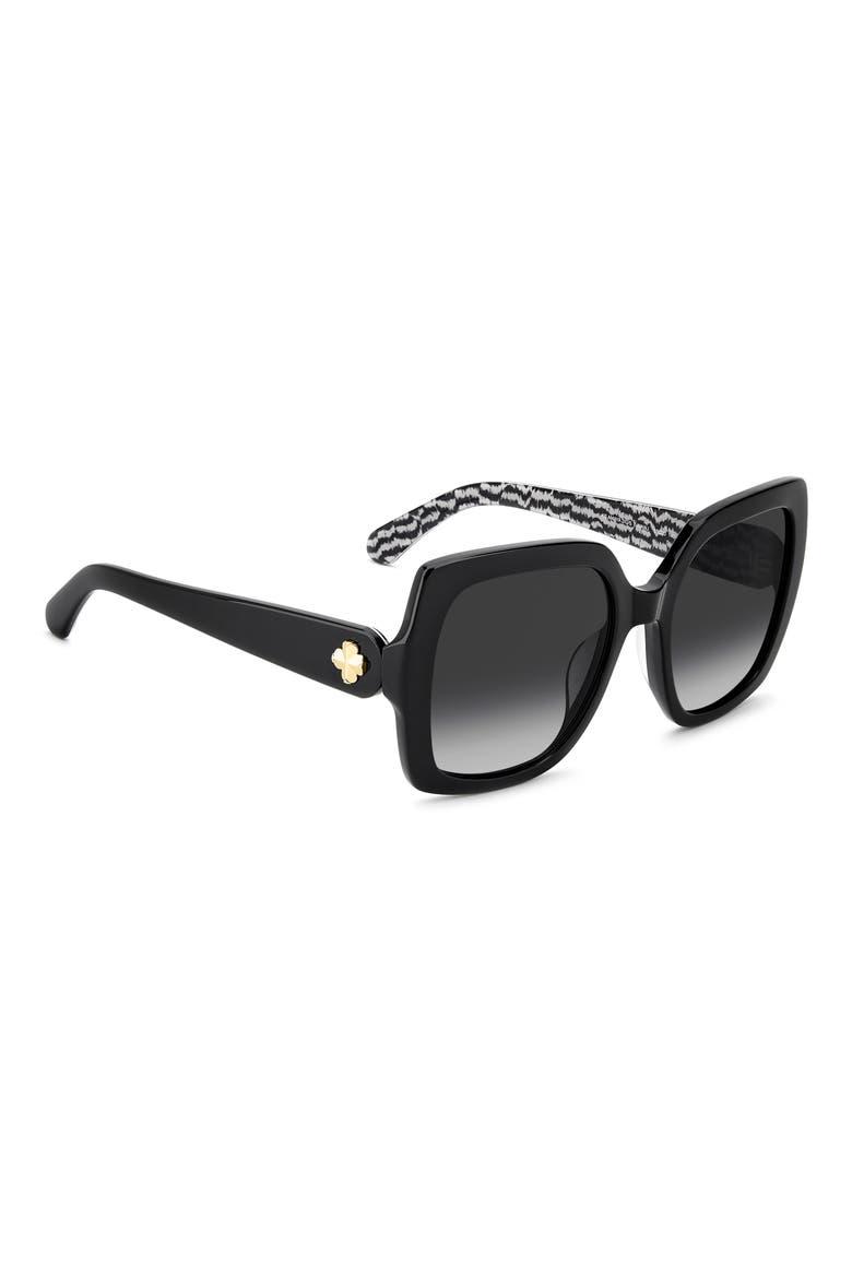 amaya 55mm polarized square sunglasses, Alternate, color, BLACK PATTERN BLACK/ GREY