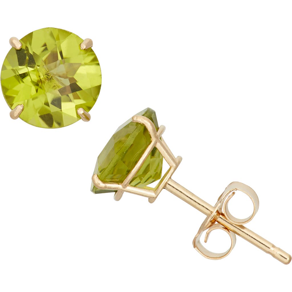 Fuzion Creations Amethyst Stud Earrings In 10kt Peridot