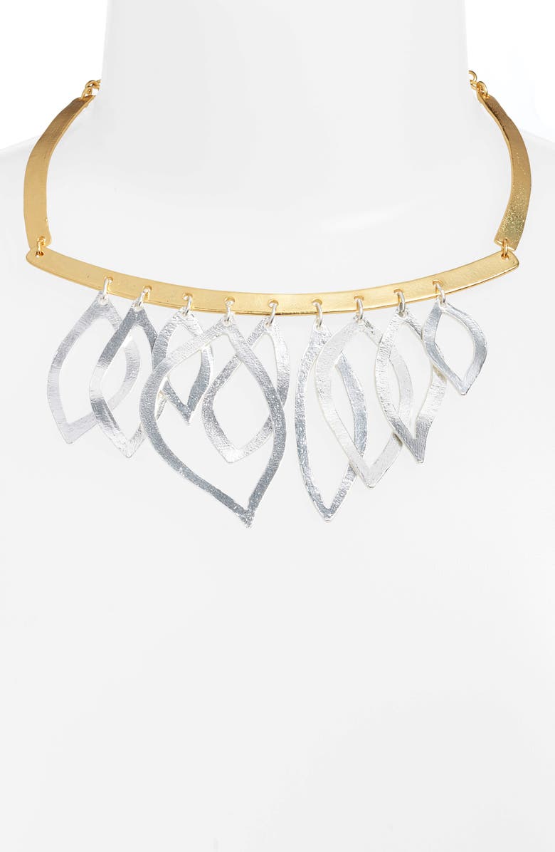 Karine Sultan Two-Tone Frontal Necklace, Alternate, color,