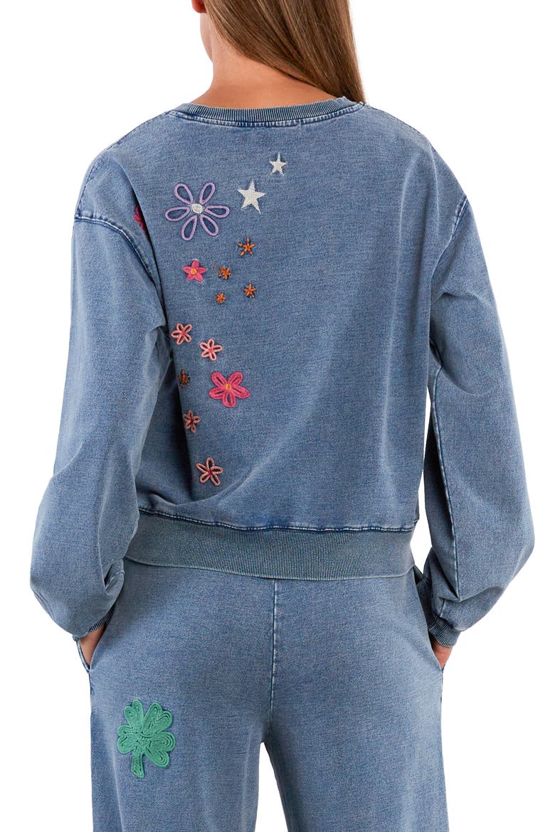 In Full Bloom Sweatshirt, Alternate, color, DENIM