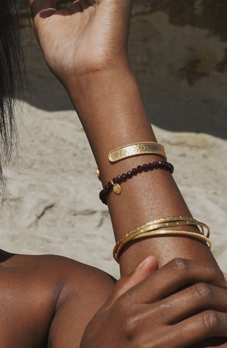 Satya Jewelry Tree of Life Garnet Gemstone Bracelet, Alternate, color, Red