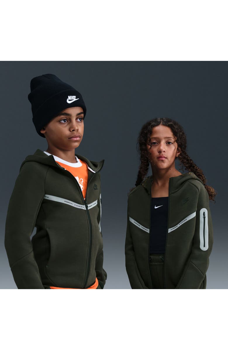 Nike Kids
 Sportswear Tech Fleece Zip-Up Hoodie, Alternate, color, Sequoia/ Black/ Black