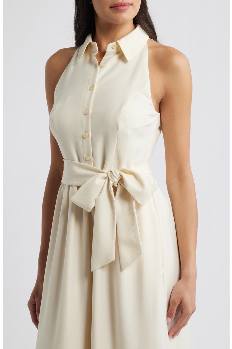 Embroidered Hem Sleeveless Shirtdress, Alternate, color, IVORY MULTI
