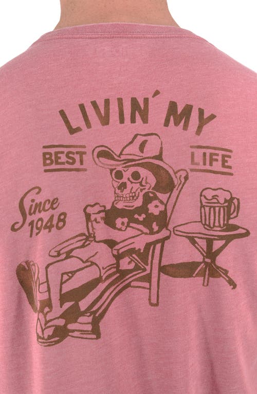 Devil-dog Dungarees Livin' My Best Life Graphic T-shirt In Medium Pink