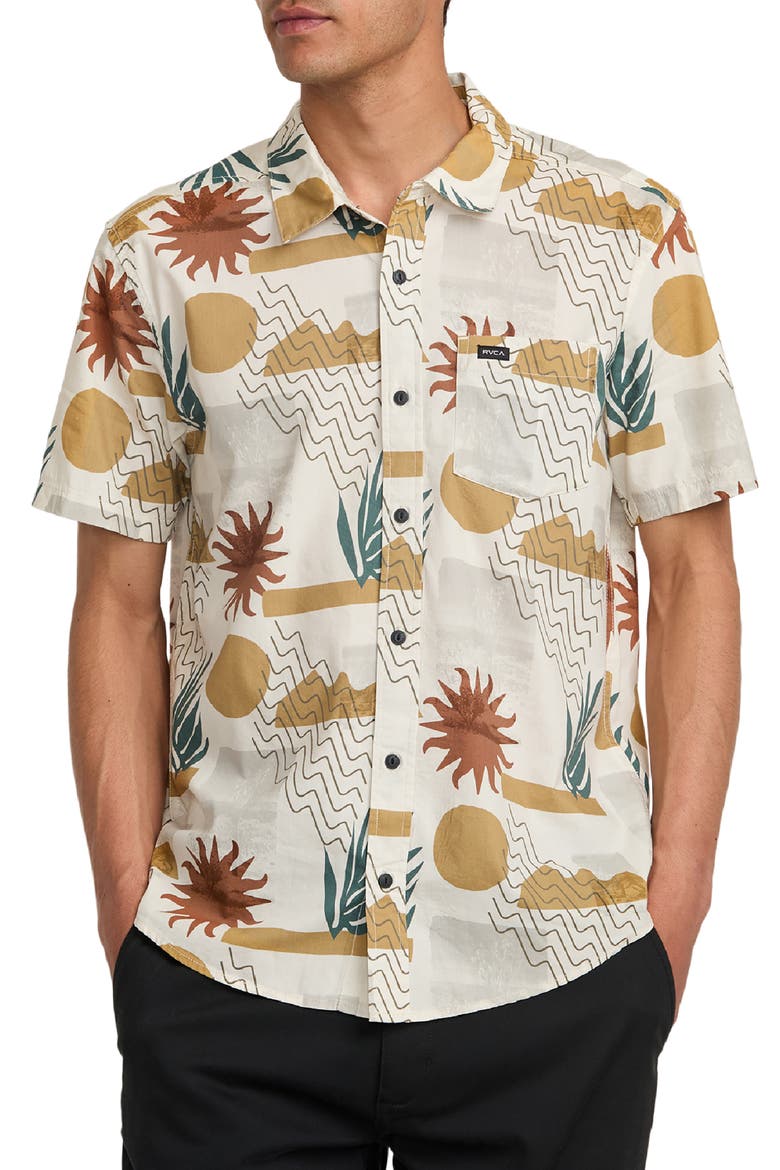 Anytime Short Sleeve Button-Up Shirt, Main, color, NATURAL