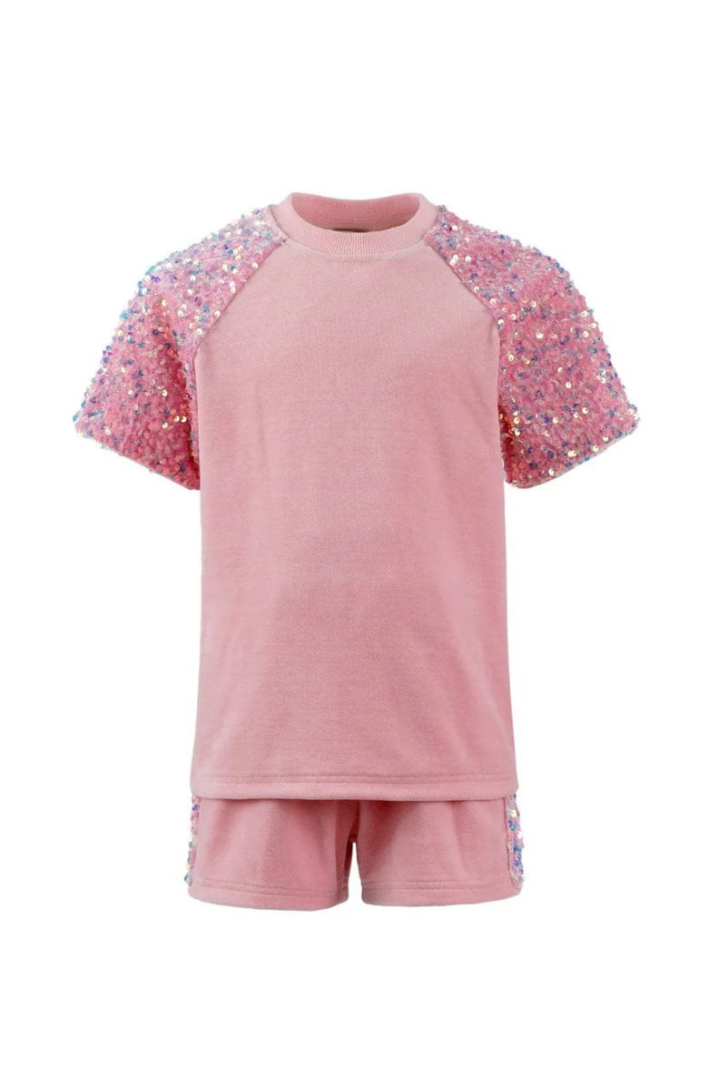 Lola + The Boys Sequin Short Set, Main, color, Pink