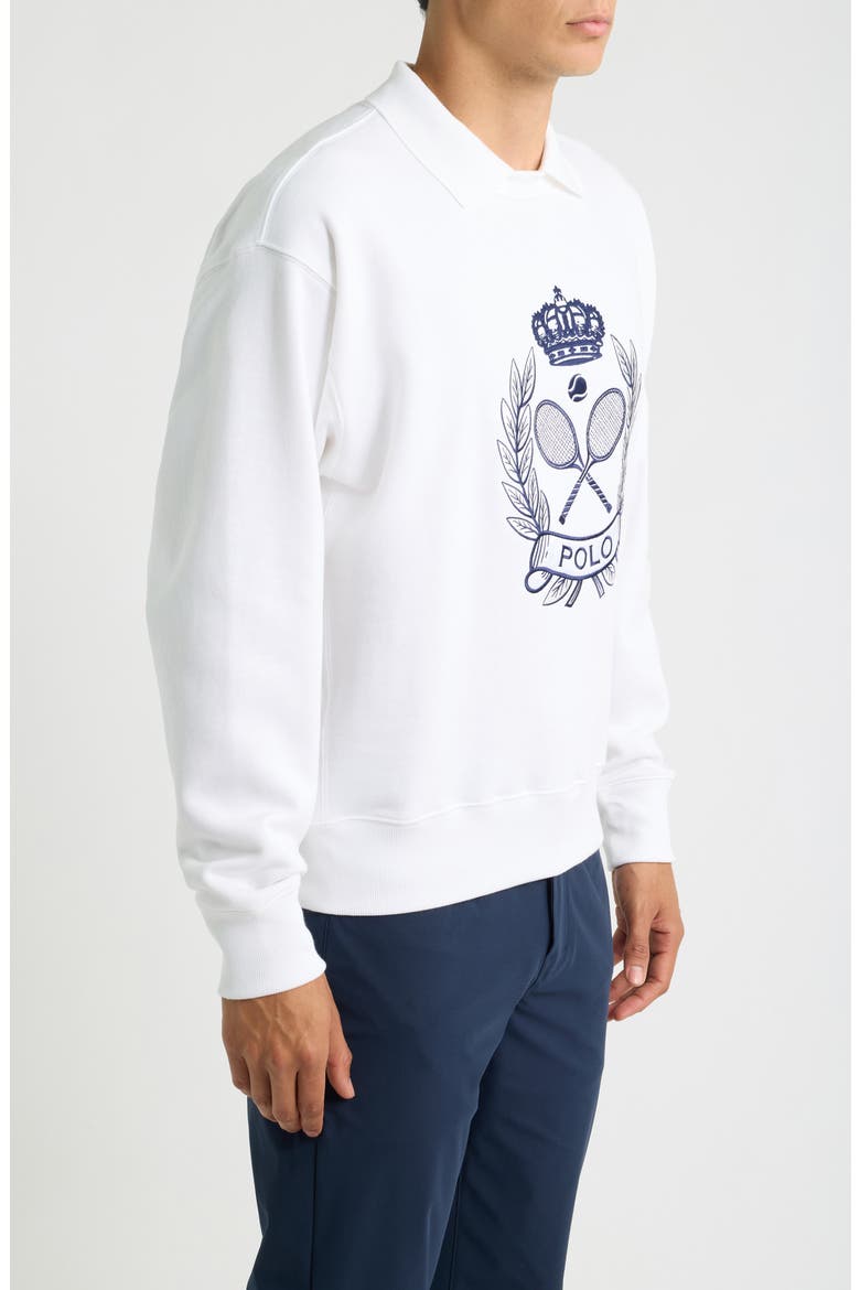US Open Crest Relaxed Fit Sweatshirt, Alternate, color, WHITE