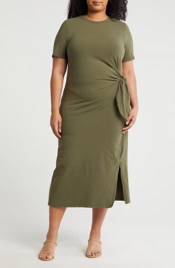Renee C Tie Knot Midi Dress in Black at Nordstrom Rack, Size 1x