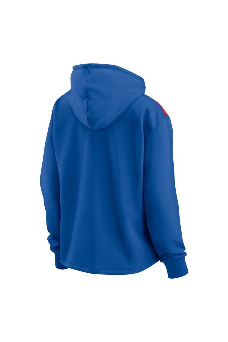 Women's Fanatics Branded Royal Chicago Cubs Iconic Overslide Color-Block Quarter-Zip Hoodie, Alternate, color, Royal