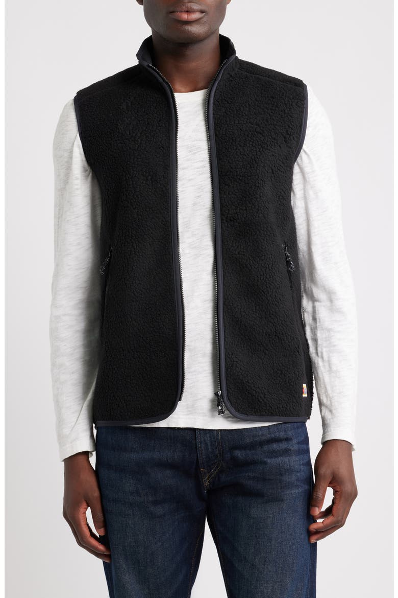 Vardag High Pile Fleece Vest, Main, color, BLACK