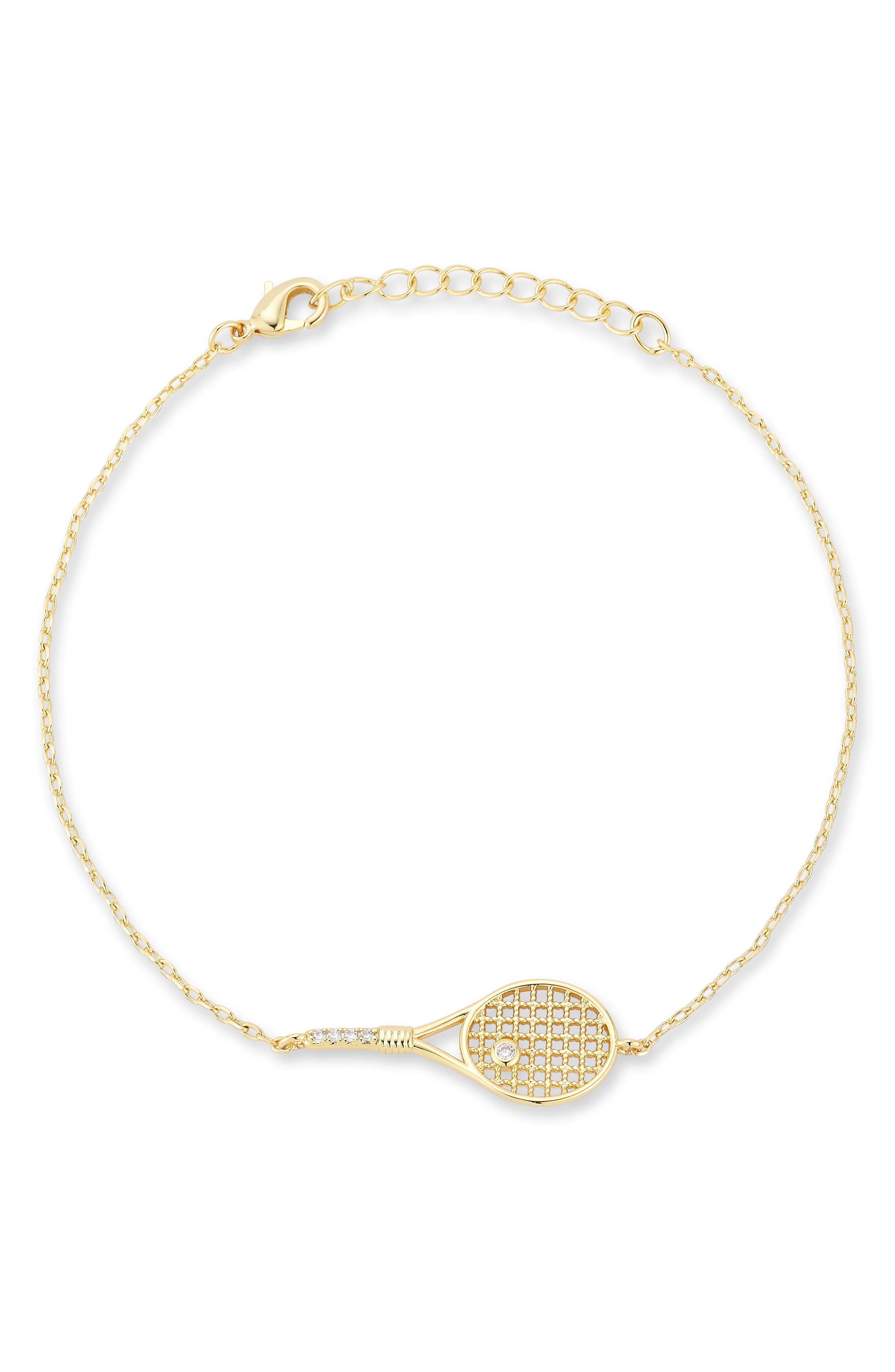 Sphera Milano Tennis Racket Pendant Bracelet In Gold