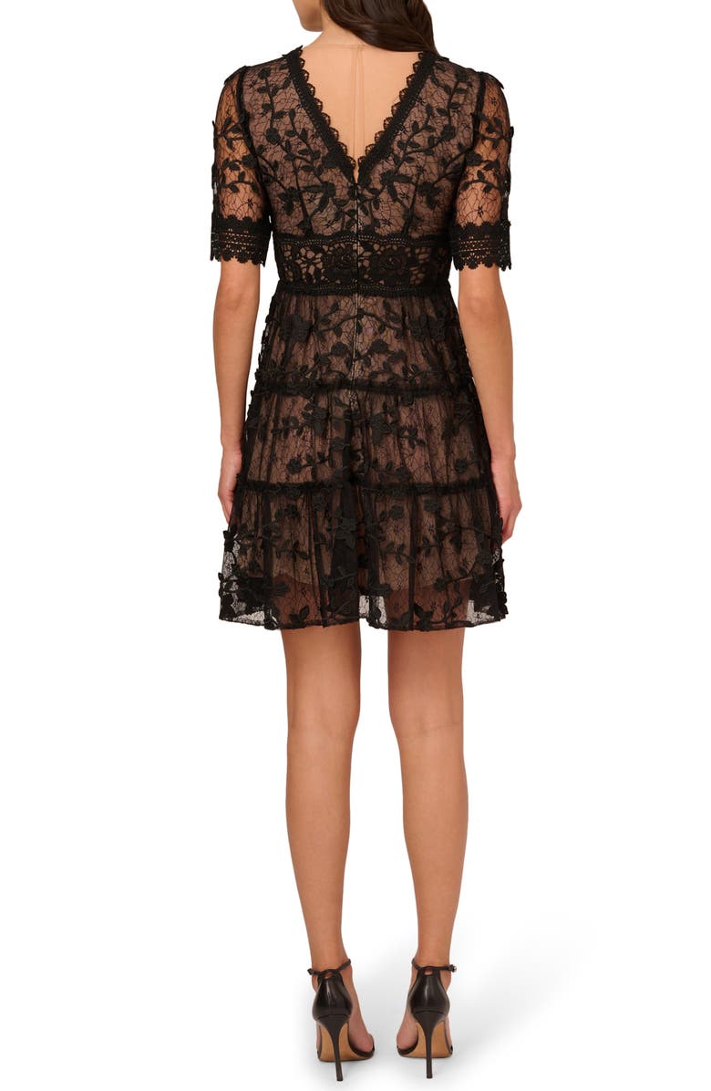 Adrianna Papell Embroidered Lace Minidress, Alternate, color,