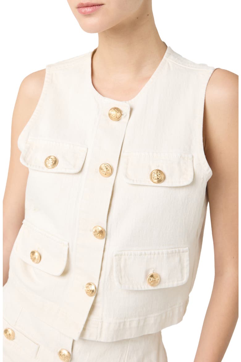 Button-Up Denim Vest, Alternate, color, SUGAR COATED