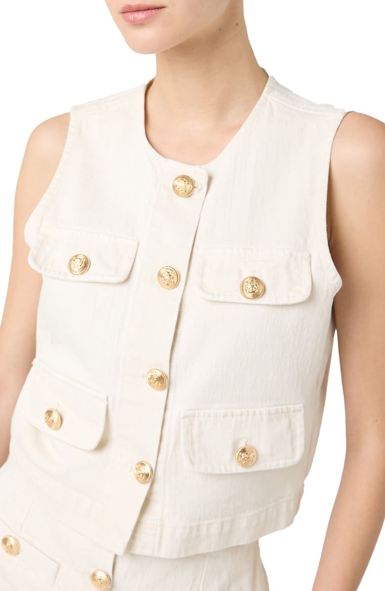 BLANKNYC Button-Up Denim Vest, Alternate, color, Sugar Coated