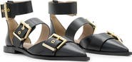 AllSaints Sutton Ankle Strap Pointed Toe Flat