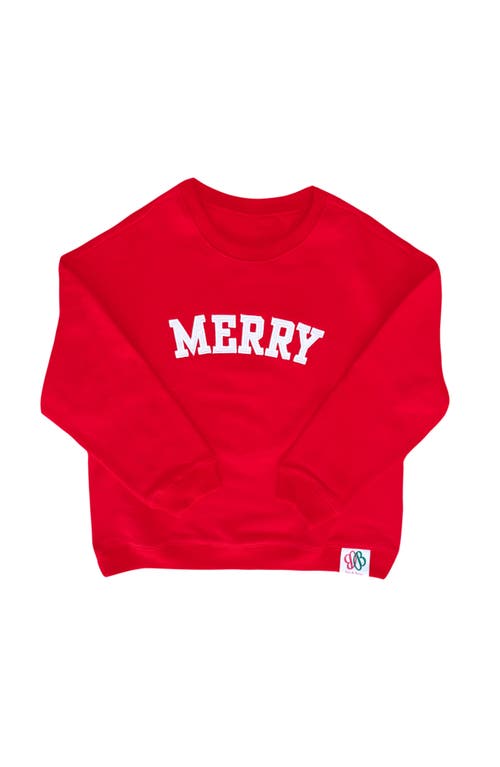 Bits & Bows Kids'  Merry Sweatshirt In Red