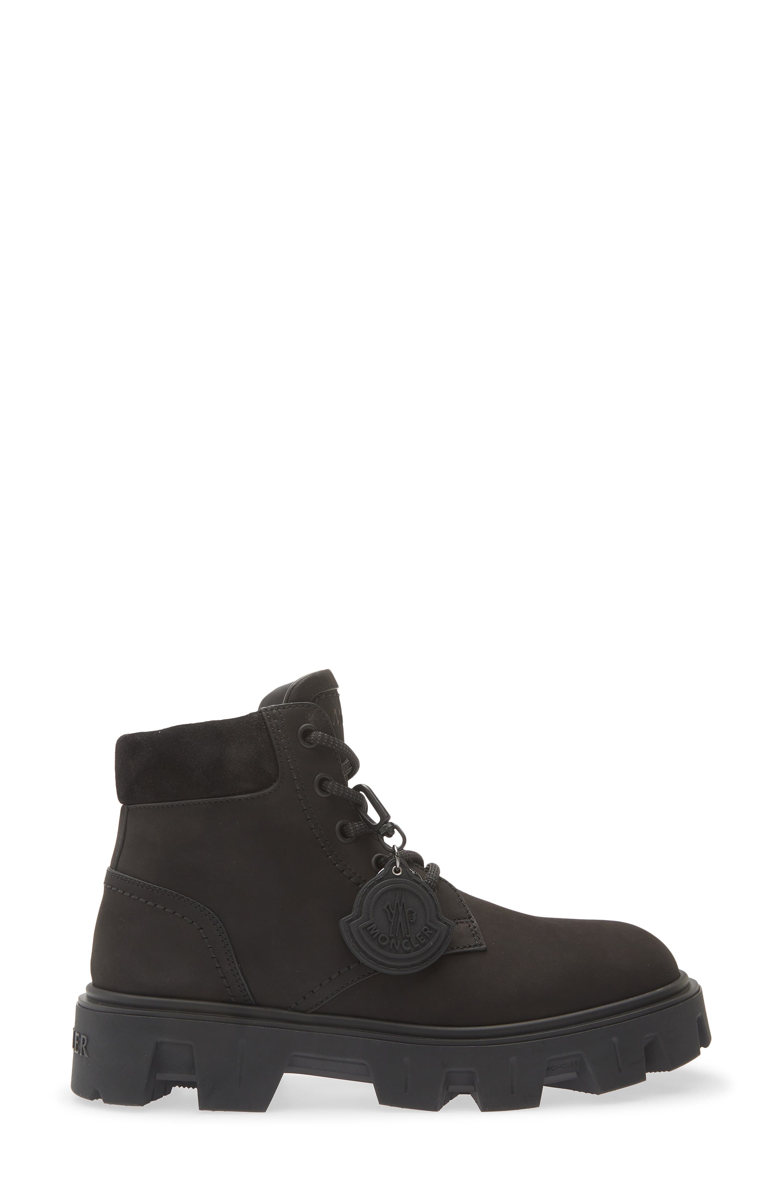 Moncler Peak City Nubuck & Suede Ankle Boot, Alternate, color, Black