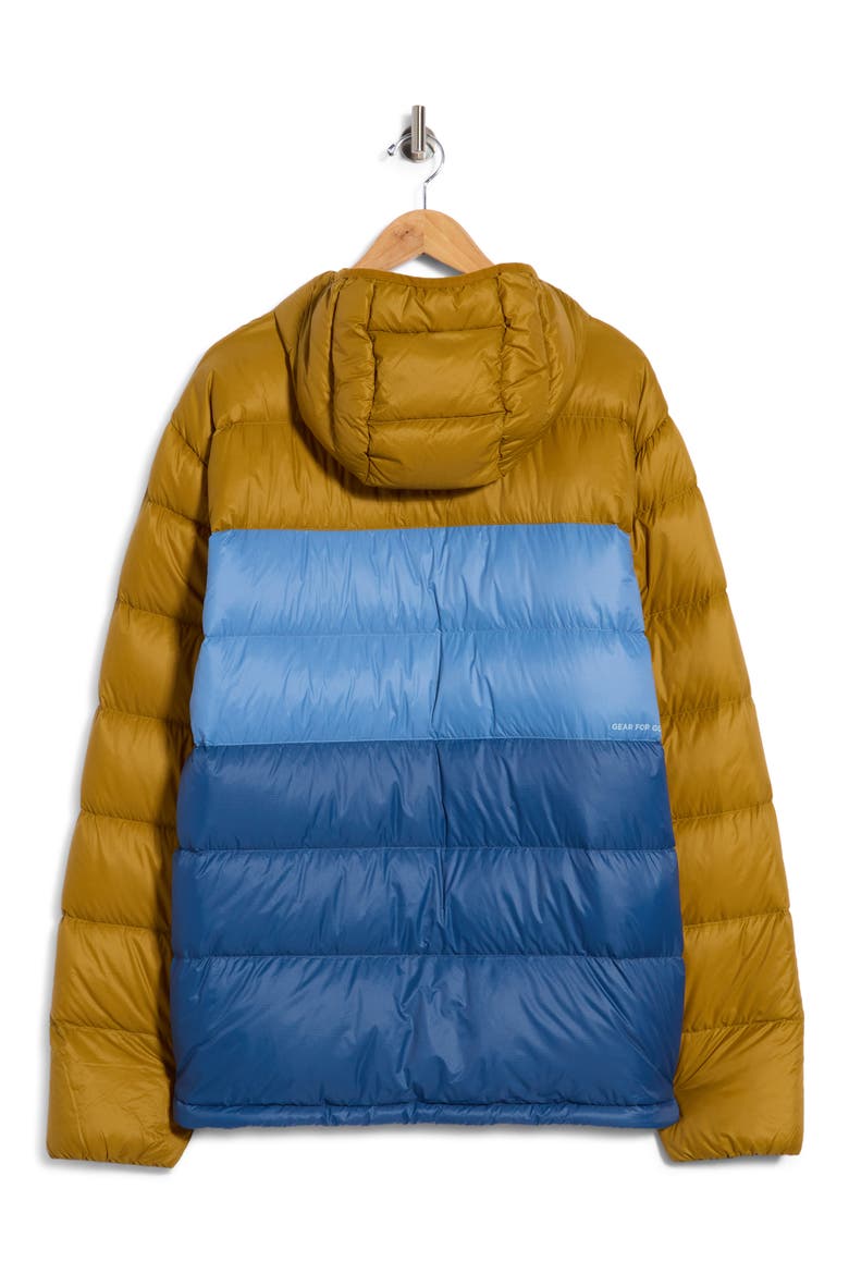 Fuego Max Down Hooded Jacket, Alternate, color, BRONZE AND DEEP SEA