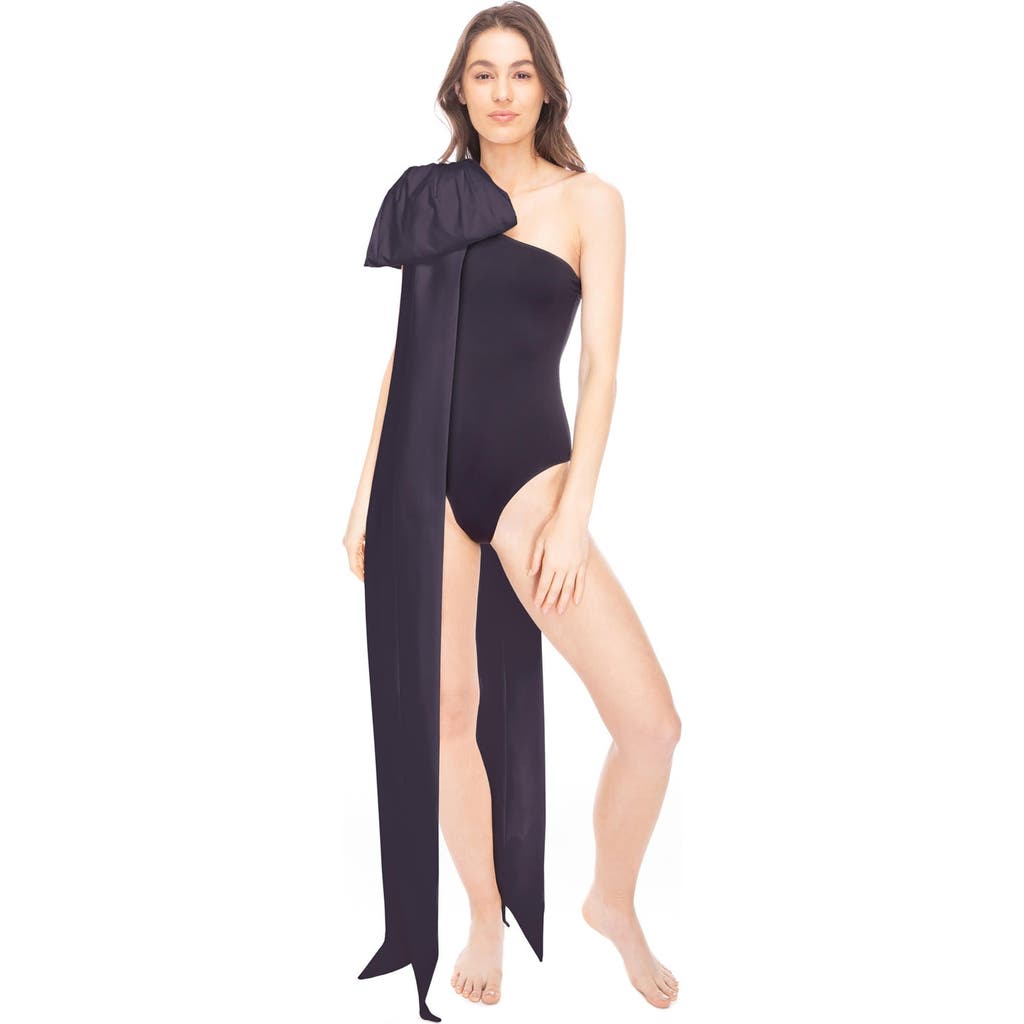 TABACARU Milly Black One-Piece Swimsuit in Black With Black Bow  product