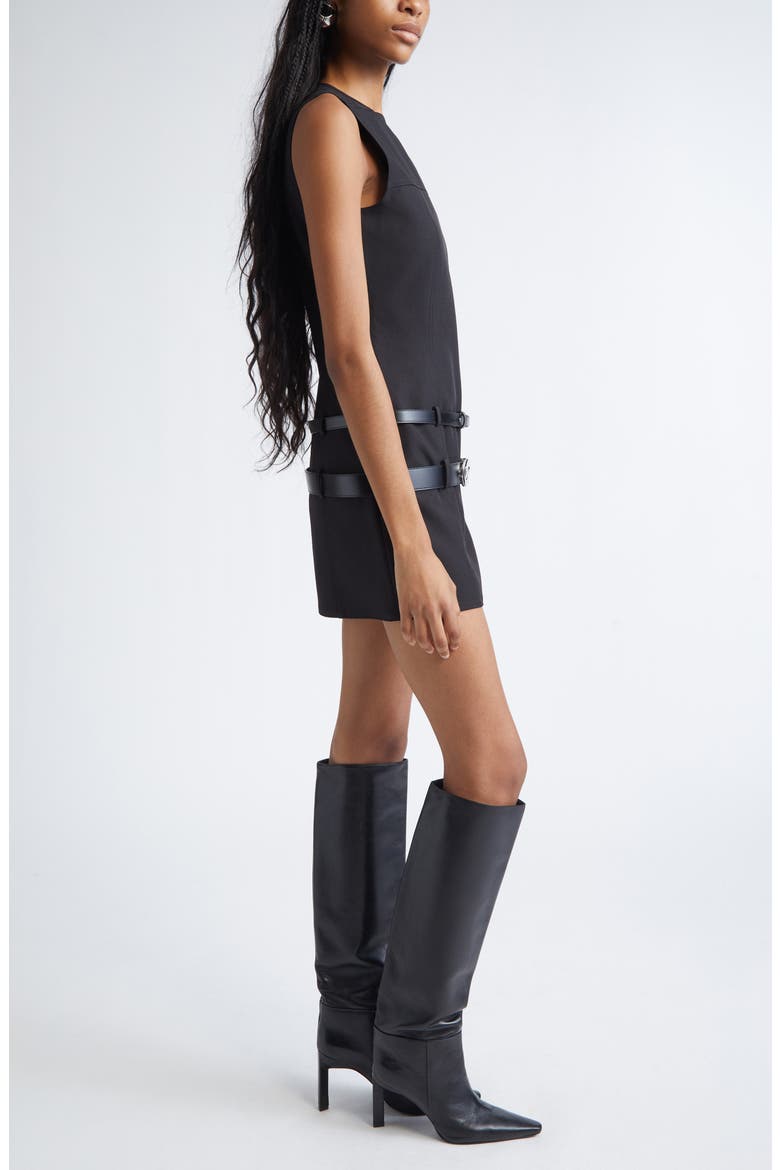 Multibelt Sleeveless Sheath Dress, Alternate, color, BLACK