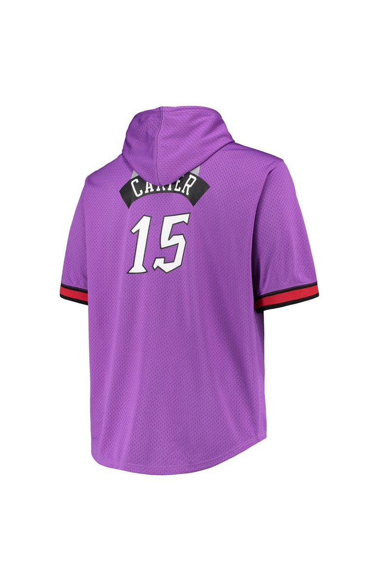 Mitchell & Ness Men's Mitchell & Ness Vince Carter Purple/Red Toronto Raptors Big & Tall Name & Number Short Sleeve Hoodie, Alternate, color, 