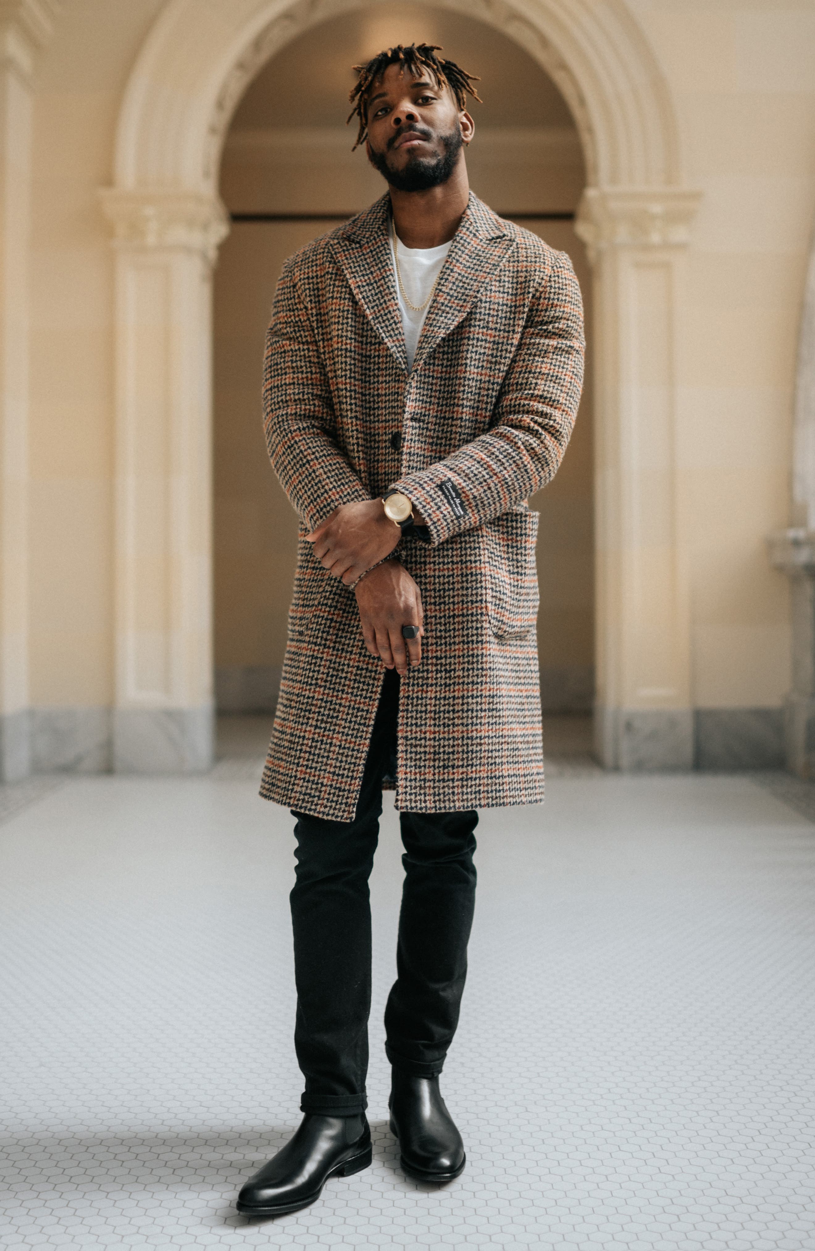 TAFT Hiro Croc Embossed Leather Chelsea Boot, Alternate, color, 