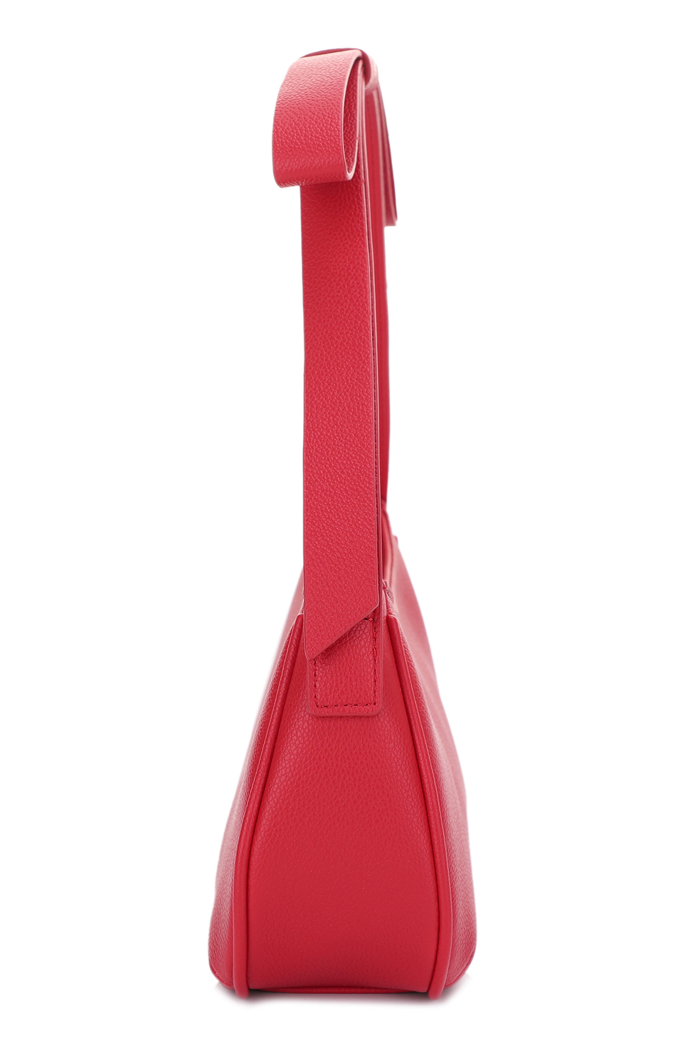 Mali + Lili Marissa Bow Recycled Vegan Leather Shoulder Bag, Alternate, color, Red