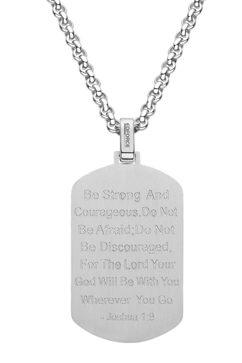 Men's Prayer Dog Tag Pendant Necklace, Alternate, color, SILVER