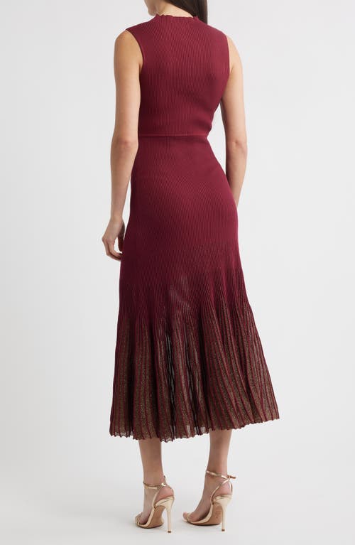 Moon River Ribbed Sweater Dress In Brown