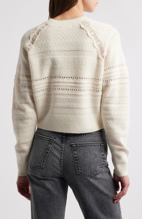 TREASURE & BOND TREASURE & BOND LACE TRIM OPEN STITCH SWEATER