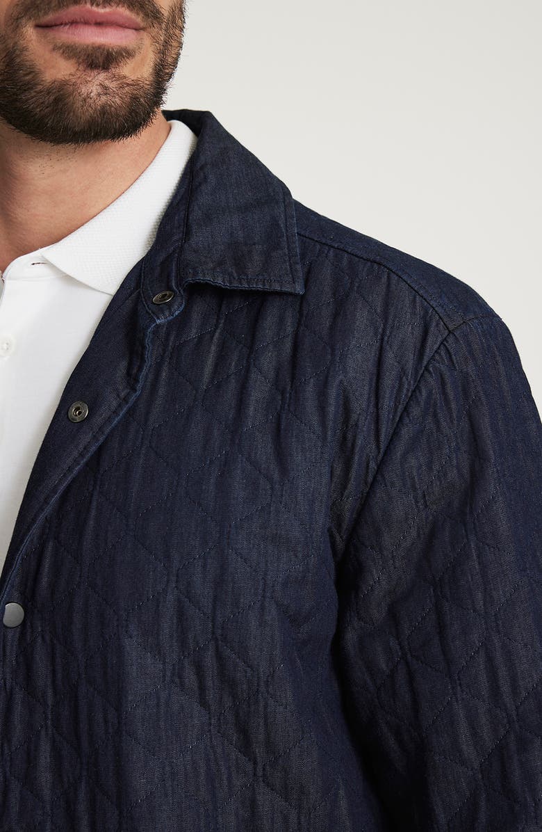 34 Heritage Quilted Denim Overshirt, Alternate, color, Rinse