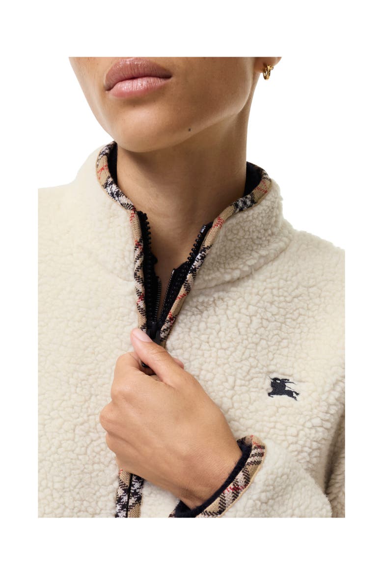 Cropped Wool Cashmere Blend Fleece Jacket, Alternate, color, Tundra white