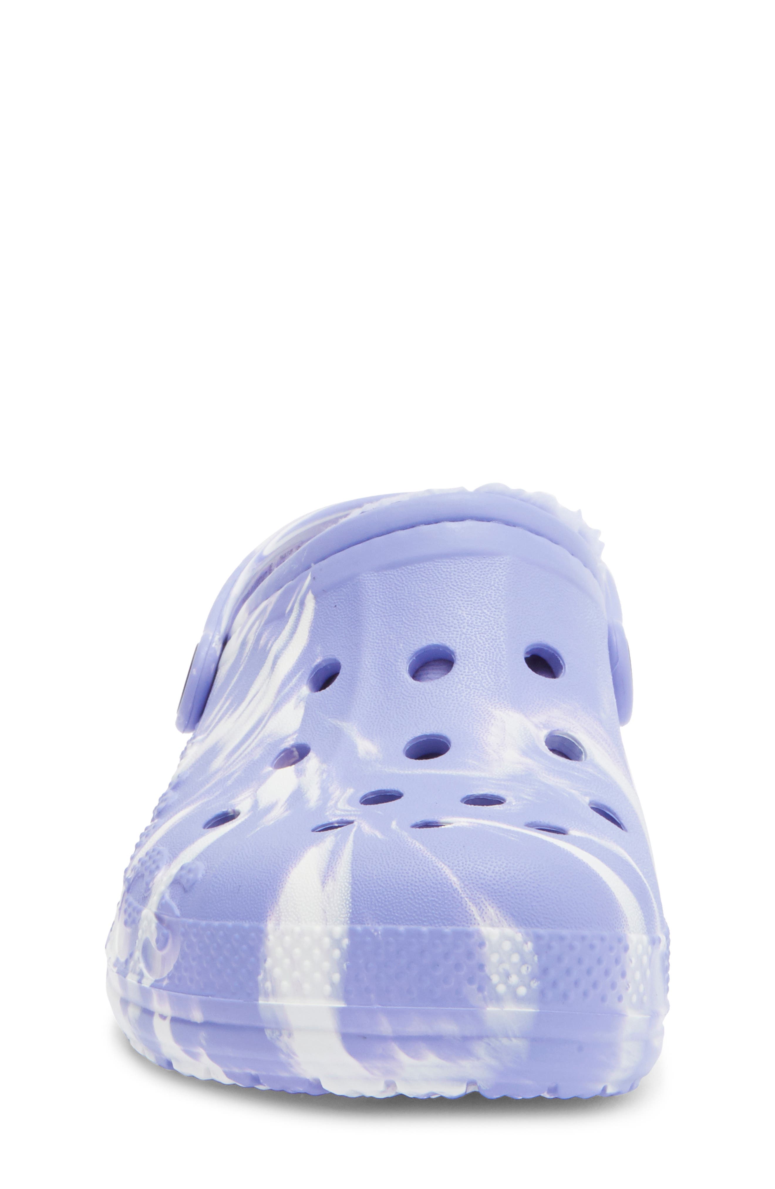 CROCS Kids' Baya Marbled Fleece Lined Clog, Alternate, color, Digital Violet Multi