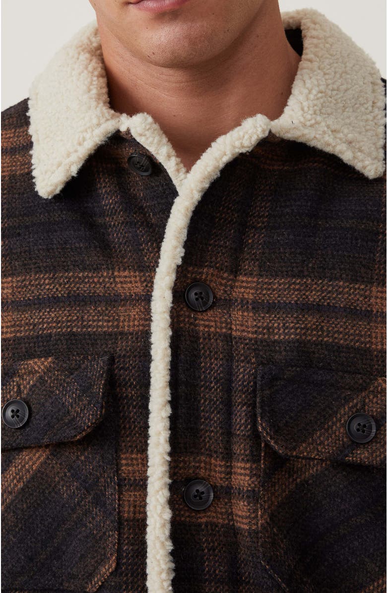 Cotton On Men's Teddy Lined Trucker, Alternate, color, 