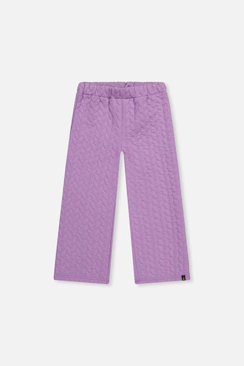 Wide Leg Diamond Jacquard Pants