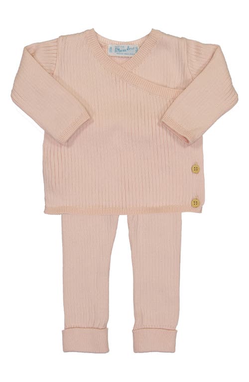 Feltman Brothers Rib Knit Cotton Sweater & Pants Set in Blush 