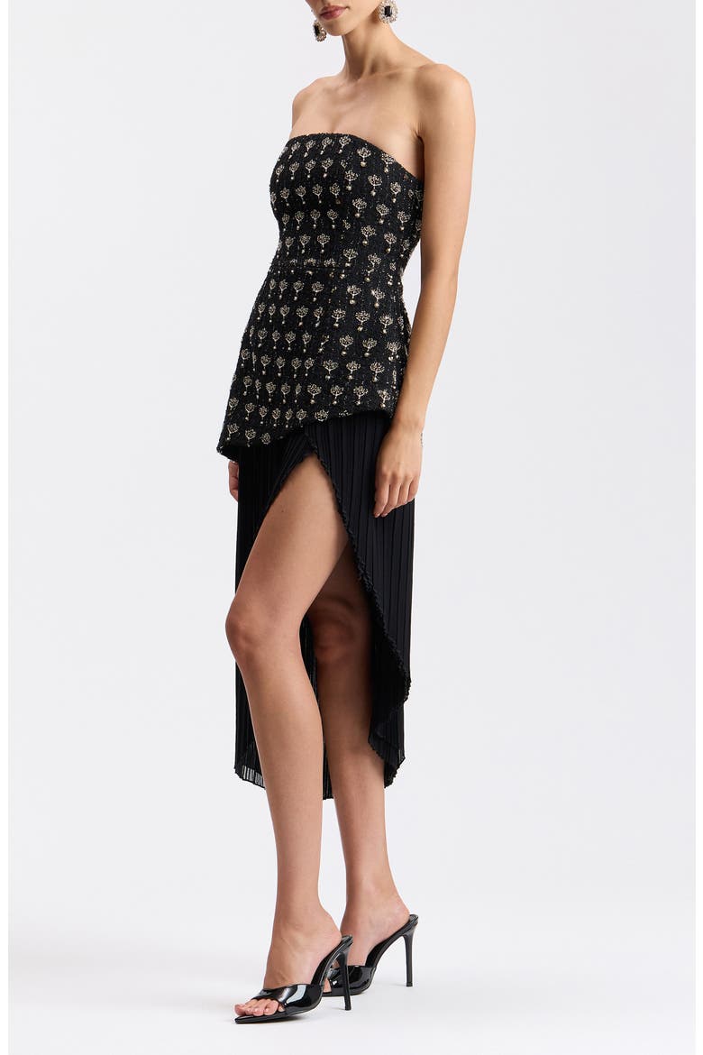 Sleeveless Asymmetric Hem Cocktail Dress, Alternate, color, BLACK