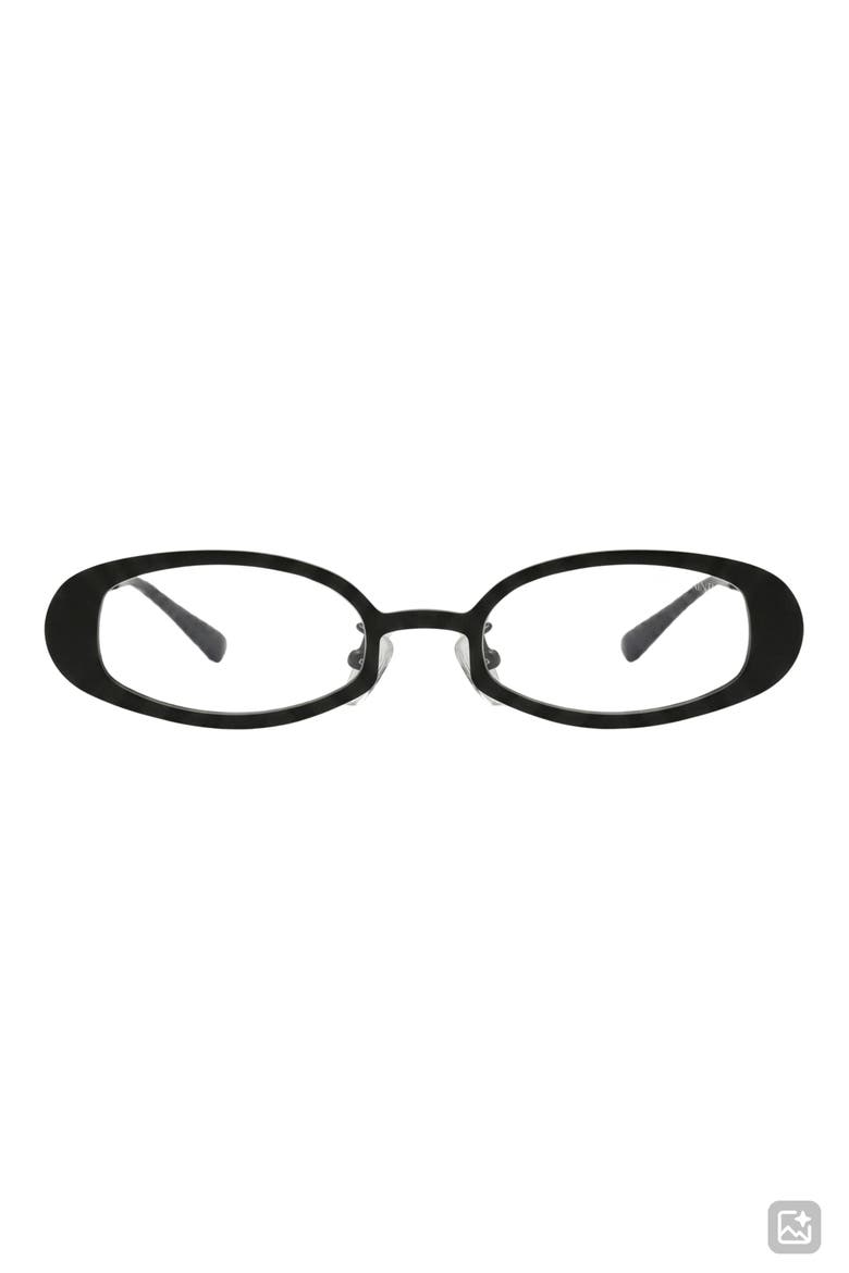 Kylie 51mm Oval Blue Light Blocking Glasses, Main, color, BLACK/ CLEAR