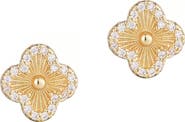Adornia Pavé CZ Clover Stud Earrings