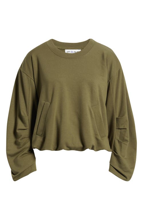 City Blues Pleated Sweatshirt In Green