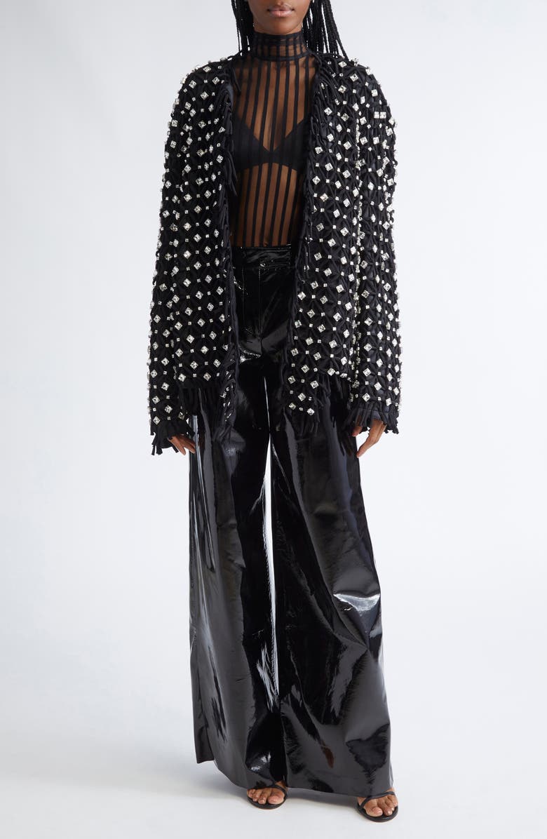 LaQuan Smith Crystal Embellished Jacket, Main, color, 