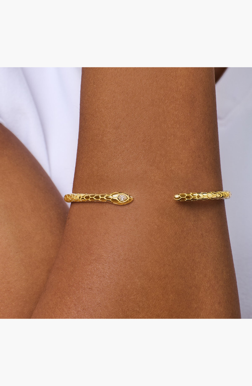 Little Sky Stone Snake Cuff Bracelet In Gold