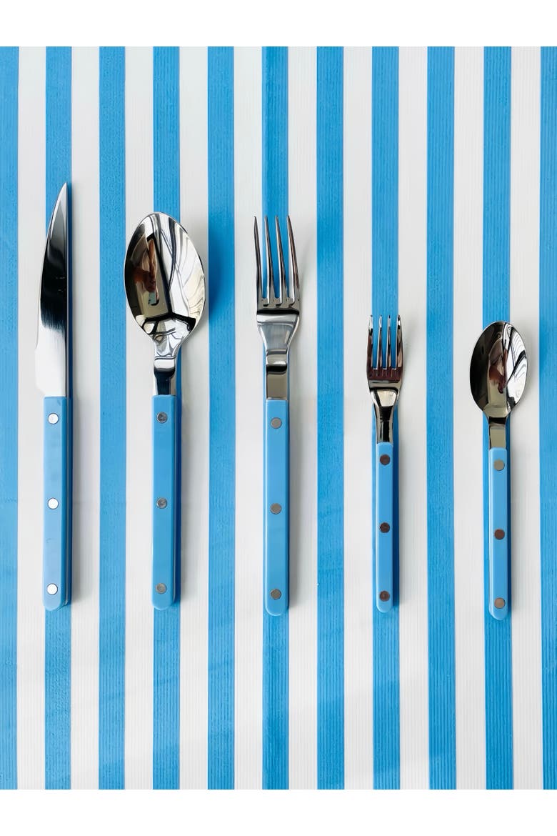 Dopamine Stainless Steel Rivet Flatware, Contemporary Bistrot Style Cutlery, Alternate, color, Pastel Blue