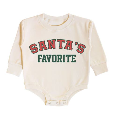 Sweet Wink Santa's Favorite Christmas Long Sleeve Romper In Brown