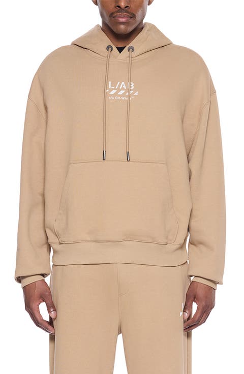 Diagonal Stripe Logo Cotton French Terry Graphic Hoodie