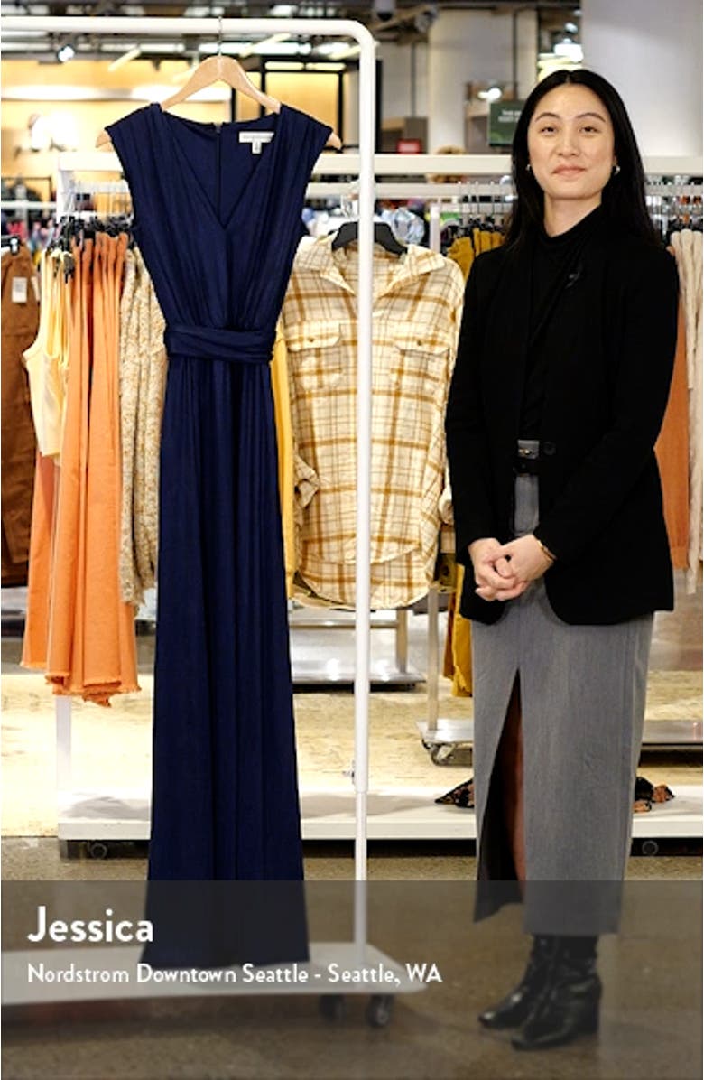 Krista Plunge Neck Side Slit Gown, sales video thumbnail