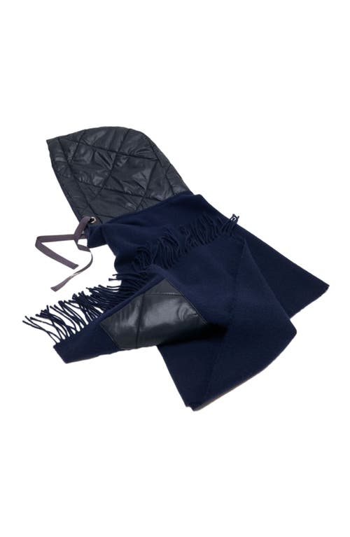 Maje Hooded Wool Poncho In Blue
